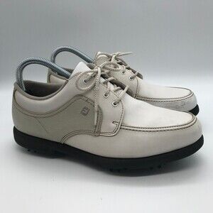 Footjoy Women's size 8.5W GreenJoys Soft Spike Golf Shoes 48704  White & Celery